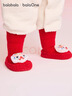 巴拉巴拉兒童襪子男通女童2026春季新款嬰幼兒地板襪保暖學(xué)步防滑鞋襪紅色 曬單實(shí)拍圖
