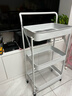 莫奈熊廚房置物架落地移動(dòng)小推車(chē)可折疊零食架多層收納架免安裝儲物架子 【象牙白】免安裝·打開(kāi)即用 曬單實(shí)拍圖