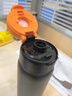 哈爾斯（HAERS）兒童保溫杯指紋水杯男孩女學(xué)生上學(xué)吸管杯智能解鎖杯子 黑600ml 曬單實(shí)拍圖
