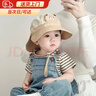 U&MUDI寶寶帽子春夏季遮陽(yáng)帽嬰兒大帽檐太陽(yáng)帽男女兒童防曬帽披肩漁夫帽 卡其熊(害羞熊前后檐漁夫帽) 1-4歲(48-52CM) x 均碼(以寶寶頭 曬單實(shí)拍圖