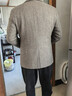 羅蒙（ROMON）高端羊毛呢商務(wù)西服男士秋冬季羽絨內膽休閑雙面呢短款大衣西裝男 咖色 可拆卸羽絨內膽 XL 180 【建議135-150斤】 曬單實(shí)拍圖
