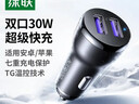 綠聯(lián)車(chē)載充電器 30W點(diǎn)煙器一拖二雙USB口快充轉換器插頭適用蘋(píng)果17華為小米 曬單實(shí)拍圖