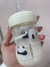 新生兒寶寶咕嚕熊貓初乳玻璃奶瓶喝奶水杯帶刻度耐高溫玻璃杯 熊貓初乳奶瓶240mL（M號奶嘴） 曬單實(shí)拍圖