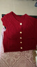 金菊厚款100%羊毛開(kāi)衫針織馬甲圓領(lǐng)疊穿麻花背心羊毛衫女毛衣 紅色M 曬單實(shí)拍圖