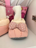 兔兔大文嬰兒鞋子秋冬季0-1歲加絨學(xué)步棉鞋6-12個(gè)月寶寶鞋襪腳套軟底步前 FB-535粉色加絨 內長(cháng)12cm（適合0-12個(gè)月） 曬單實(shí)拍圖