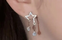 憶瑾心動(dòng)雙流鏤空星星鋯石耳釘女2026新款爆款鑲鉆高級感設計耳墜耳飾 星星亮鉆一對 曬單實(shí)拍圖