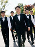花花公子（PLAYBOY）2025新款新郎結婚訂婚伴郎婚禮禮服西服套裝男士韓版修身休閑西裝 黑色 兩件套【西裝+西褲】+送襯衫+領(lǐng)帶 2XL 【建議135-148斤】 曬單實(shí)拍圖