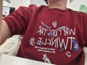 型于格潮牌美式高街無(wú)帽圓領(lǐng)衛衣男上衣秋冬季加絨長(cháng)袖T恤內搭打底衫 酒紅色 (加絨款) XL 建議(125-145斤） 曬單實(shí)拍圖