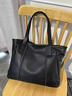 真皮托特包高級感大包2026新款包包大容量頭層牛皮單肩女包手提包 黑色 【頭層牛皮】+專(zhuān)柜禮盒 曬單實(shí)拍圖