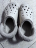 卡駱馳（CROCS）貝雅暖絨克駱格洞洞鞋|206633 冬日白 -11S    39 (240mm)   曬單實(shí)拍圖
