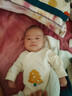 貝瑞加（Babyprints）寶寶連體衣2件裝嬰兒純棉系帶哈衣新生兒爬服親膚柔軟 黃66 曬單實(shí)拍圖