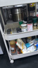 順優(yōu)置物架落地碳鋼儲物架移動(dòng)廚房收納架移動(dòng)小推車(chē)三層 白色 SY-139 曬單實(shí)拍圖