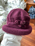 GLO-STORY新年中老年帽子女針織盆帽老太太加絨加厚毛線(xiàn)帽 酒紅（單帽) 曬單實(shí)拍圖