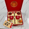 赟婭新婚禮物送新人結婚禮品送閨蜜新娘姐妹訂婚實(shí)用伴手禮喜杯套裝 【木制禮盒】永結同心對杯+柿子存儲罐+大喜杯墊 曬單實(shí)拍圖