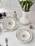GLOHH法式玫瑰陶瓷碗盤(pán)套裝家用復古碗碟套裝結婚喬遷新居浮雕餐具套裝 【法式玫瑰】四人食22件套 曬單實(shí)拍圖