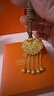 LIU GUI FU JEWELRY長(cháng)命鎖黃金吊墜女款足金天子門(mén)生鎖包純金情人節禮物送女朋友老婆 金重4.53g 天子門(mén)生鎖包吊墜（編繩款） 曬單實(shí)拍圖