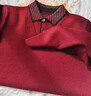 皮爾卡丹（pierre cardin）純羊絨衫男士冬季新款假兩件翻領(lǐng)長(cháng)袖T恤中老年本命年紅色毛衣男 大紅色 L 170 【建議120-135斤】 曬單實(shí)拍圖