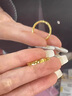 中國黃金（CHINA GOLD）18K金碎碎冰戒指女男素圈固口情侶指環(huán)新年節生日禮物送女友愛(ài)人 18K碎碎冰戒指【金色】約0.3g 圈號12 曬單實(shí)拍圖
