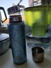 琪虎純鈦保溫杯高檔燜茶杯茶水分離水杯戶(hù)外泡茶禮品定制冰川藍450ml  曬單實(shí)拍圖