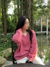 鹿王戀雪V領(lǐng)韓系短款毛衣女秋冬季2025新款設計感休閑百搭打底針織衫上衣 A8001粉色 42 XL 曬單實(shí)拍圖