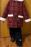 ASK JUNIOR【含綿羊毛】?jì)和馓锥写笸咏q保暖格紋女童呢子大衣拜年服 曬單實(shí)拍圖