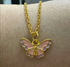 周大生蝴蝶黃金吊墜熒光足金掛墜配項鏈新年禮物送女友 翩翩蝴蝶0.45g 曬單實(shí)拍圖