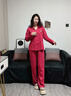 松山棉店家居服睡衣男女紅色本命年結婚禮物可外穿家居服禮盒套裝 曬單實(shí)拍圖