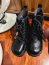 百麗（Belle）時(shí)尚串珠牛皮馬丁靴女冬季新款商場(chǎng)同款厚底增高短靴F2T1DDD5 黑色-單里 37 曬單實(shí)拍圖