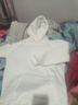 兒童裝純色簡(jiǎn)約連帽衛衣男女童秋冬加絨加厚大童寬松外套初中生潮 白色【加絨】 150 曬單實(shí)拍圖