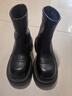 ZHR馬丁靴女加絨厚底增高機車(chē)靴女英倫風(fēng)百搭顯瘦女靴 JF332A黑色38 曬單實(shí)拍圖