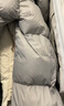 MO&Co.羽絨服90鴨絨高領(lǐng)連帽輕暖高密防鉆絨雙門(mén)襟中長(cháng)款摩安珂 灰白色 S /160 曬單實(shí)拍圖