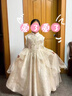 瑞米舒女童禮服冬季高端輕奢小眾主持人女孩生日公主裙兒童鋼琴演奏演出 香檳色 160 曬單實(shí)拍圖