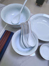 富玉玲瓏瓷餐具套裝家用餐具整套中國風(fēng)新中式高檔碗碟套裝結婚送禮 金枝玉葉（送6雙筷子） 30頭 曬單實(shí)拍圖