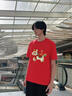 真維斯（Jeanswest）純棉t恤男紅色2026新款本命年男士短袖新年衣服重磅寬松情侶體恤 紅色(彩云馬) M (170)(30天質(zhì)量問(wèn)題全額退) 曬單實(shí)拍圖