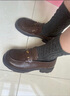百麗（Belle）元寶樂(lè )福鞋女鞋2026春季新款商場(chǎng)同款羊皮黑色小皮鞋E9L1DAA6 棕色 38 (240mm) 曬單實(shí)拍圖