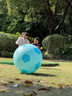 西哈泳士戶(hù)外充氣大足球草地寶寶玩具超大皮足球兒童沙灘水上親子球類(lèi)玩具 加厚-飛馳藍【直徑80cm】+手拉泵 曬單實(shí)拍圖