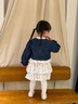 幼歌（YOUGE）嬰幼兒春季新款甜美蝴蝶牛仔外套長(cháng)袖連衣裙兩件套 米底蝴蝶裙子 90 cm 曬單實(shí)拍圖