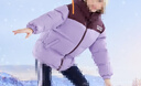 迪士尼女童羽絨服兒童冬季厚外套中大童白鴨絨三防滑雪服DS004紫色160 曬單實(shí)拍圖
