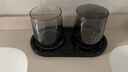 AILUKI日本玻璃漱口水杯高級感漱口杯套裝帶托盤(pán)高檔酒店簡(jiǎn)約刷牙杯情侶 【厚水晶】(灰色+透明)+黑色托盤(pán) 曬單實(shí)拍圖