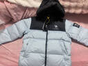 駱駝（CAMEL）【迪麗熱巴同款】羽神短款羽絨服熱反射升溫保暖加厚連帽面包服 幻影黑/以太藍，男女 ，734CA6B605C S 曬單實(shí)拍圖