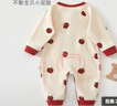 嬰兒衣服純棉a類(lèi)四季款滿(mǎn)月百天寶寶衣服新生兒連體衣哈衣 紅蘋(píng)果（送帽子） 59cm 曬單實(shí)拍圖
