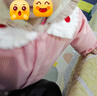 繽麗貓寶寶爬爬服秋冬款一體式連體罩衣哈衣爬行男童女童外穿防臟外套 連體罩衣-花邊領(lǐng)西紅 90cm 曬單實(shí)拍圖