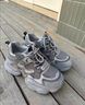 百麗（Belle）機能風(fēng)拼接老爹鞋女2026春新商場(chǎng)同款厚底增高休閑鞋F1H1DAM6 灰色 36 曬單實(shí)拍圖