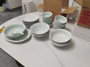 景德鎮（jdz）官方陶瓷飯碗影青瓷餐具套裝無(wú)鉛純色碗碟面碗湯盤(pán)喬遷搬家禮物 流影7英寸面碗（兩只裝） 曬單實(shí)拍圖