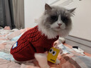ZEZE新年絞花針織衫貓貓衣服冬季保暖貓咪休閑泰迪比熊小狗衣服秋冬款 絞花針織毛衣（紅) M 【6-10斤適用】 貓狗通用 曬單實(shí)拍圖