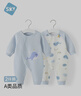 舒貝怡2件裝嬰兒衣服春秋新生兒連體衣滿(mǎn)月寶寶新年哈衣周歲爬服藍66 曬單實(shí)拍圖
