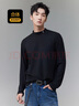 卡賓【超細旦腈綸】T恤男立體高周波LOGO休閑日常冬季長(cháng)袖T恤 曬單實(shí)拍圖
