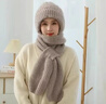 浩冠帽子圍巾一體女冬季加絨加厚保暖護耳中老年人帽針織帽毛線(xiàn)帽冬天 燕麥色 均碼有彈性 曬單實(shí)拍圖