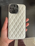 IM-CHEN【菱格小羊皮】適用蘋(píng)果15promax手機殼 iPhone15PROMAX保護套鏡頭全包防摔超薄潮款高檔真皮-素白 曬單實(shí)拍圖