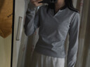 UR2026春季新款女裝時(shí)尚休閑簡(jiǎn)約基礎修身長(cháng)袖T恤UYB450010 花灰 M 曬單實(shí)拍圖